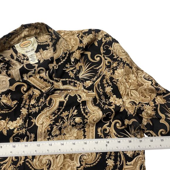 Vintage Talbots Blouse Women's 14 100% Silk Button Down - Picture 4 of 5